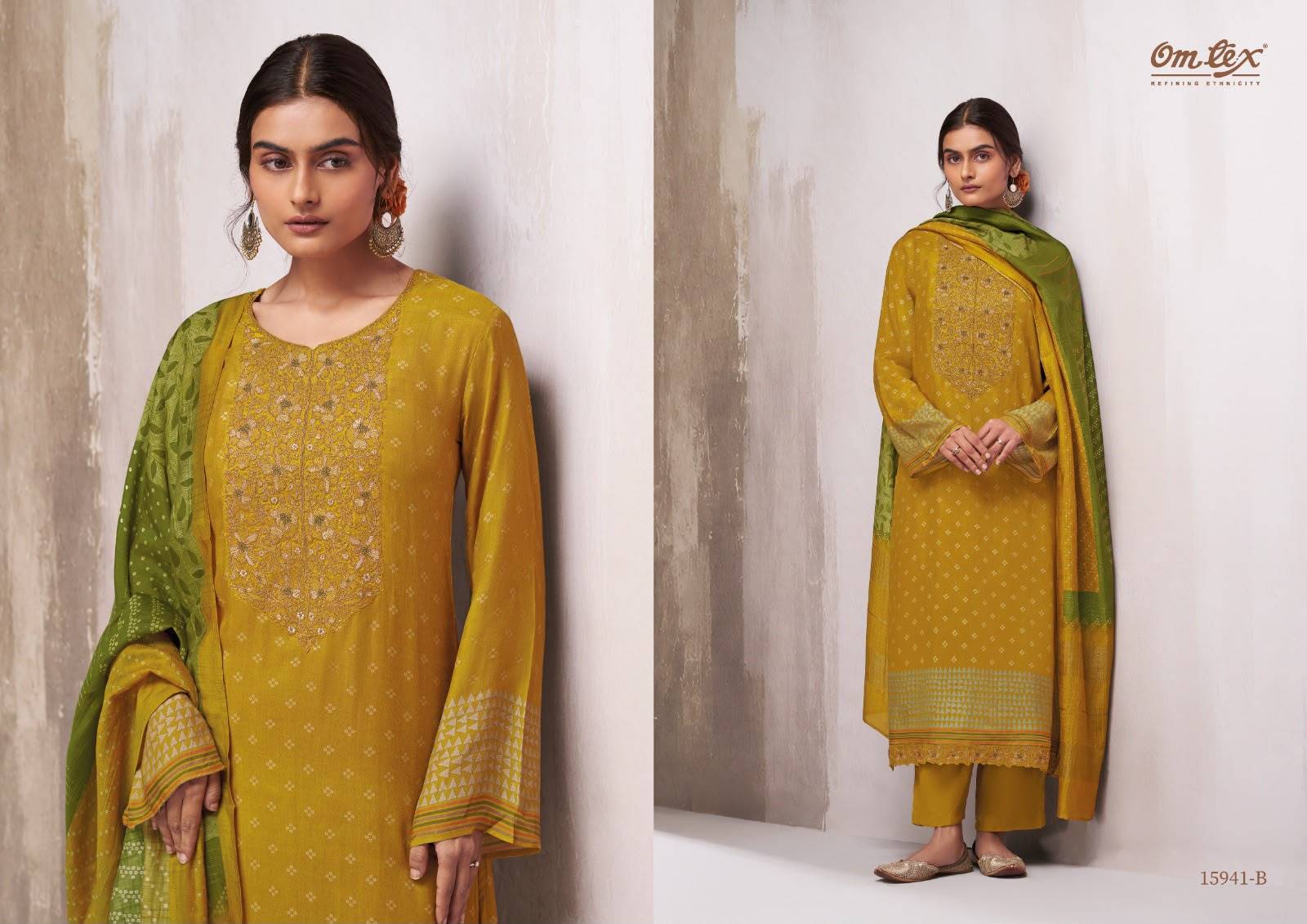 GINEVRA By Om Tex 15941 Series Beautiful Festive Suits Stylish Colorful Fancy Casual Wear & Ethnic Wear Muslin Silk Dresses At Wholesale Price
